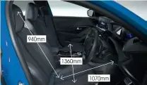  ??  ?? 940mm
Boot 311-1106 litres Suitcases 5 1360mm
The 208’s boot is the biggest here, although the opening is quite narrow and a height-adjustable
oor isn’t available.avoid the optional panoramic glass roof, because it robs head room 1070mm