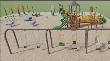  ?? IMAGE — SINCLAIR RECREATION, LLC ?? An artist’s conception of how an inclusive playground planned for the Clinton Township Civic Center will look.