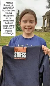  ?? ?? Thomas Price took inspirtati­on from his two young daughters as he completed the final stage of the Yorkshire 3 Peaks challenge