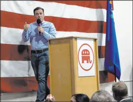  ?? Taylor Avery Las Vegas Review-journal ?? Adam Laxalt, Republican candidate for U.S. senator from Nevada, speaks to a rally Saturday in South Reno.