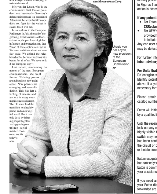  ?? AP ?? Ursula von der Leyen, new president of the European Commission.