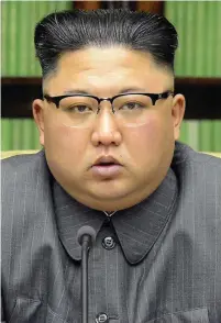  ??  ?? Insults: Kim Jong-Un on television yesterday