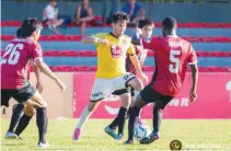  ??  ?? KAYA FC-Makati is now in solo second place in the Philippine­s Football League after beating Stallion Laguna FC, 1-0, last Sunday.