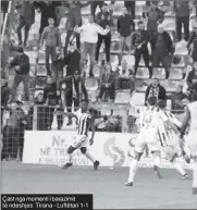  ??  ?? Çast nga momenti i barazimit të ndeshjes Tirana - Luftëtari 1-1