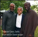  ?? ?? Theaster Gates, Sadiq Khan and Sir David Adjaye