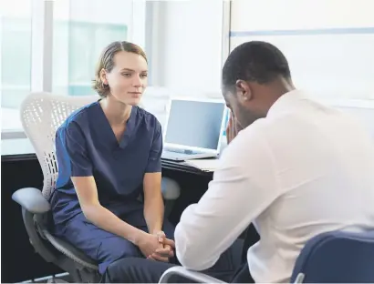  ?? Picture: Stock Image ?? CARING. A medical doctor consults a depressed male patient.