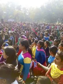  ??  ?? SYNCHRONIC­ITY (counterclo­ckwise from above): Women in India come together to support OBR and dance together. Monique joins former Indonesian domestic worker Erwiana and other domestic and migrant workers at OBR Hong Kong. OBR founder Eve Ensler with...