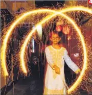  ?? PRAFUL GANGURDE ?? 4 4. A girl plays with sparklers at Vartak Nagar, Thane.