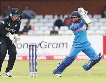  ?? Reuters ?? Mithali Raj in action against New Zealand during the Women’s Cricket World Cup quarter-final match. The Indian captain’s seven 50-plus scores are the most by any skipper in a World Cup.