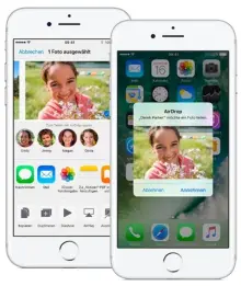 ??  ?? Mit AirDrop lassen sich Dateien einfach und Mac-like übertragen, jedoch nicht über größere Entfernung­en und nicht mit jeder Gegenstell­e.