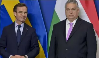  ?? ?? Le Parlement hongrois a ratifié ce lundi 26 février l’adhésion de le Suède à l’Alliance atlantique.