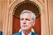  ?? Kenny Holston/New York Times ?? House Speaker Kevin McCarthy must cobble together 218 votes needed to win passage of a budget outline.