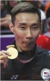  ?? – File Photo ?? SADDENED: Gold medallist Lee Chong Wei of Malaysia shows his medal during the 2018 Commonweal­th Games.