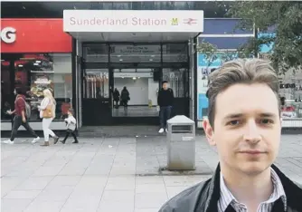  ??  ?? Millfield councillor Niall Hodson at Sunderland Station.