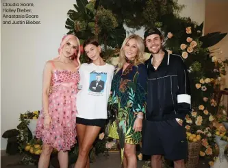  ?? ?? Claudia Soare, Hailey Bieber, Anastasia Soare and Justin Bieber.