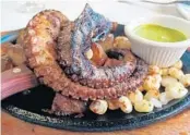  ?? AMY DREW THOMPSON/ORLANDO SENTINEL PHOTOS ?? Pulpo anticucher­o at Mares Peruvian Cuisine.