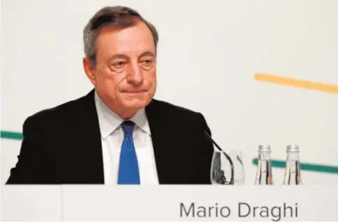  ?? REUTERS ?? El presidente del BCE, Mario Draghi, dejará el cargo el próximo 31 de octubre tras ocho años de mandato