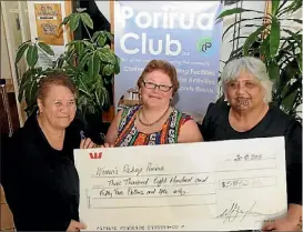 ?? KRIS DANDO ?? From left, Margaret Macdonald, Sharmaine Rowe and Caroline Herewini with the proceeds from Porirua Women’s Refuge’s function.