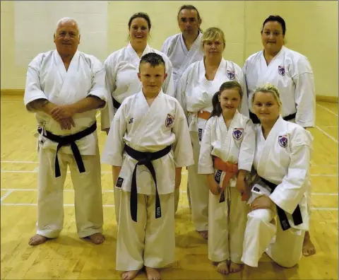  ??  ?? Sensei Fran Nangle 7th Dan with Head of Dundalk Karate Sensei Mary Marcus 2nd Dan and members of Dundalk Karate.