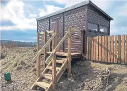  ??  ?? The new hide in place at Montrose Basin Wildlife Reserve.