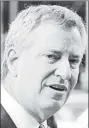  ??  ?? Mayor de Blasio