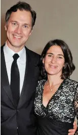  ?? ?? Snug: The pair walk arm-in-arm. Right: With ex-wife Esther Freud