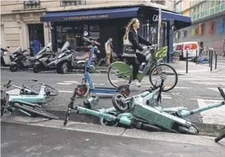  ?? ?? A ban on rental e-scooters in Paris was backed by a massive majority in a referendum