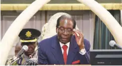  ??  ?? Zimbabwe's President Robert Mugabe