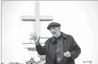  ?? Northwest Arkansas Democrat-Gazette/BEN GOFF ?? William Haas of Bella Vista portrays Martin Luther during a program Wednesday at Village Bible Church in Bella Vista. Haas’ Luther reflects on his beliefs later in life. “Luther did not want the church named after him,” Haas said. “It had gotten out of...