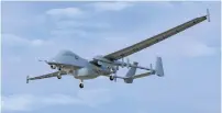  ??  ?? UNMANNED HERON-1 reconnaiss­ance drones, like the one shown, are produced by Israel Aerospace Industries.