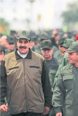  ?? (AP) ?? Lealtad. Los militares mantienen un fuerte apoyo hacia Maduro.