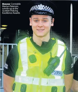  ??  ?? Honour Constable Martyn Paterson, runner-up at the Scottish Policing Excellence Awards