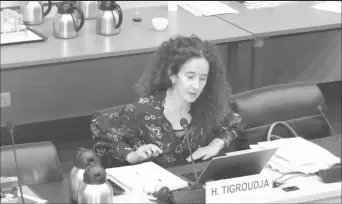  ?? ?? Hélène Tigroudja, a French jurist and internatio­nal law expert was among the UN HRC committee members who questioned the Guyana delegation.