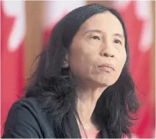  ?? ADRIAN WYLD THE CANADIAN PRESS FILE PHOTO ?? Dr. Theresa Tam, Canada’s chief public health officer, said the Pfizer vaccine has shown an estimated efficacy rate of 90.7 per cent among children ages five to 11.