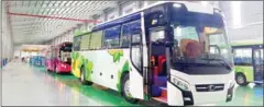  ?? CONG THANH/VIET NAM NEWS ?? Buses on a production line at the Chu Lai Truong Hai Automobile Industrial Zone in Quang Nam province.