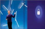  ?? ASSOCIATED PRESS ?? IN THIS MAY 1 FILE PHOTO, Facebook CEO Mark Zuckerberg makes the keynote speech at F8, Facebook’s developer conference, in San Jose, Calif.