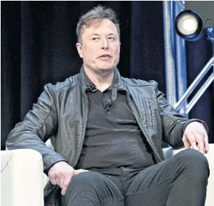  ?? BLOOMBERG ?? Elon Musk, founder of SpaceX and CEO of Tesla Inc, speaks during a discussion at the Satellite 2020 Conference in Washington on Monday.