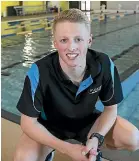  ??  ?? Ethan Gillespie works as a lifeguard and swim instructor at the Makino Aquatic Centre in Feilding.