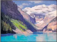  ??  ?? “Lake Louise” by David Schwindt reveals the dynamic tranquilit­y of the Canadian Rockies.