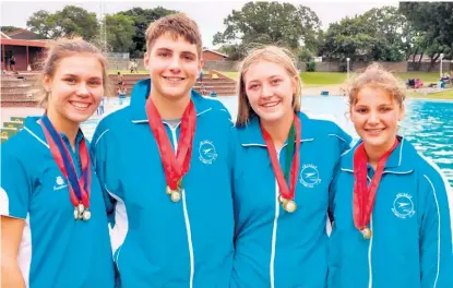  ?? ?? Vryheid swimmers displayed top-notch techniques - Leandri Grobler, Pierre Grobler, Ashley Loch and Izaan Scheepers