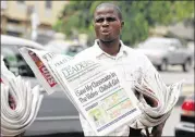  ?? SUNDAYALAM­BA / ASSOCIATED PRESS ?? Newspapers in Abuja, Nigeria, are emblazoned with the headline:“I sawmy classmate in the video”referring to kidnapped school girls in a video released by the extremist group, Boko Haram.