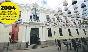  ??  ?? 2004 comienza la restauraci­ón del edificio del actual min El edificio del Museo para la Identidad Nacional fue sede del Hospital General San Felipe. También funcionó como el Palacio de los Ministerio­s.