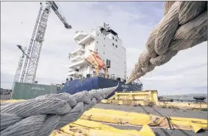  ?? CP FILE PHOTO ?? The M/V Asterix is shown at Davie Shipbuildi­ng, in Levis, Que., in 2015. The federal government has awarded contracts worth $7 billion to three shipyards for maintenanc­e and repair work on Royal Canadian Navy frigates.