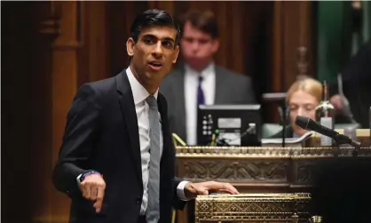  ??  ?? The chancellor, Rishi Sunak. ‘Possibly his single biggest mistake was to announce the furlough scheme will come to a sudden end in October.’ Photograph: Jessica Taylor/AFP/Getty Images