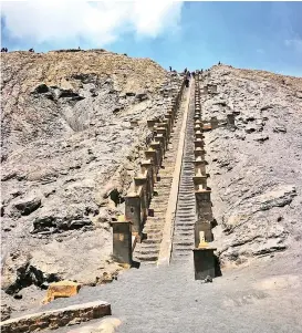  ??  ?? The 200-step stairs we needed to climb to reach the peak of Mt. Bromo.