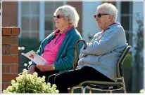  ??  ?? Residents at Ernest Rutherford Retirement Village in Nelson, unable to socialise because of Covid-19, enjoy the concert.