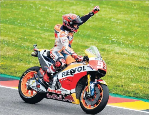  ??  ?? LÍDER. Marc Márquez es el actual líder del Mundial de MotoGP 2017 tras nueve grandes premios disputados.