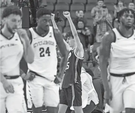  ?? CHRIS CARLSON /AP ?? Pittsburgh forward Guillermo Diaz Graham celebrates after their win against Iowa State in the first round of the NCAA Tournament last Friday in Greensboro, N.C.