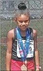  ?? Contribute­d ?? Battlefiel­d Primary School student Jordyn Holiday had a fourth and a seventh-place finish at the ( AAU) Junior Olympic Games Track Championsh­ips in Florida earlier this month. Holiday competes for Team Dodson Elite Track Club and is in her second season of competitio­n.