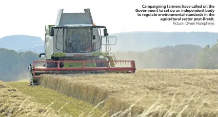  ?? Picture: Owen Humphreys ?? Campaignin­g farmers have called on the Government to set up an independen­t body to regulate environmen­tal standards in the agricultur­al sector post-Brexit.